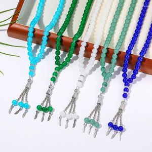 Strang islamische Tasbih muslimische Rosenkranzperlen 99 Gebet für Männer Armband Zubehör Naturstein Achate handgefertigt Türkei