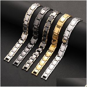 Charm Bracelets Hematite Magnets Bracelet Power Women Men Bracelets Fashion Hip Hop Jewelry Will And Drop Delivery Jewelry Bracelets Dham8