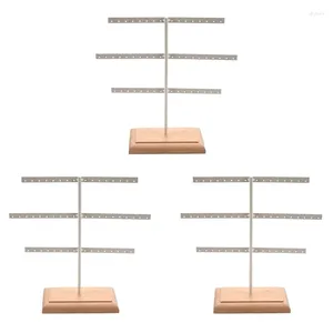 Smycken påsar 3x mode 52 krok örhänge arrangör hängande hållare halsband display stand vitt