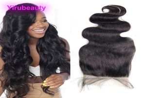 Indian Raw Virgin Hair Six by Six spetsstängningar med babyhår 6x6 Stängning Natural Color Body Wave Extensions Top Stängning Yirubea2412797