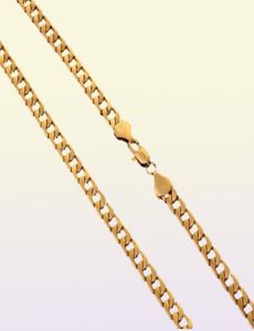 Inch Luxury Mens Womens Jewelry 18K Gold Plated Chain Halsband för män Kvinnkedjor Halsband presenter Tillbehör Hip Hop4179239