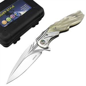 Utomhus akrylhandtag Taktisk fickkniv rostfritt stål campingjakt EDC Folding Knives