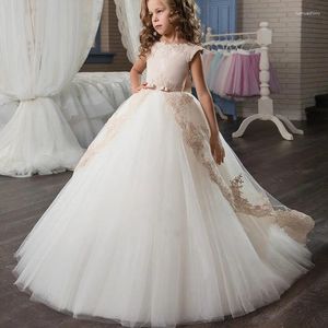 Sukienki dla dziewczynek sukienka ślubna księżniczka impreza szampana kwiatowa suknia balowa urodzinowe dla dzieci 2-13 rok