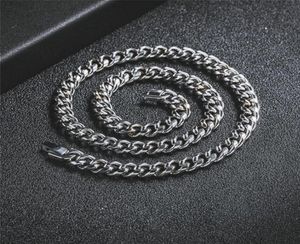 Kedjor Bredd 68mm Curb Cuban Link Chain Halsband för män Kvinnor Punk BASIC rostfritt stålhalsband Silver Color Choker Jewelry8828075