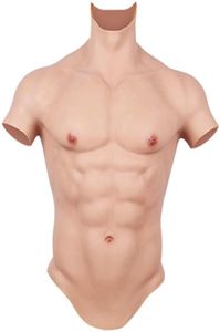 Silikon realistiska falska falska muskeldräkt magen kropp för cosplayers artificiell simulering sex bröst man crossdressers217r7755951