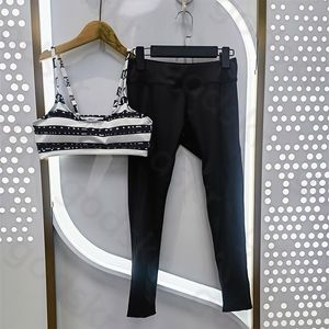 Sports Camisole Legings Women Tracksuit Fashion Print Yoga Vest Stretch Pants Sexy Tank Tops Pants Two Piece Set