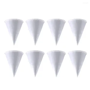 Disposable Cups Straws 500 Pcs Paper Party Supplies Ice Cream Water Cooler White Office