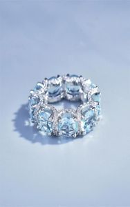 Modeschmuck Ring Microset voller Diamanten Aquamarin Ringe Galaxy Princess Lace Treasure Armband Colorful Treasure4213728
