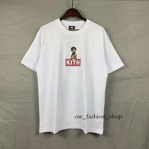 Kith T-skjorta Mens Designer T Shirts For Men Oversize T-Shirts 100%Cotton Kith Shirt Crew Neck Vintage Kort ärm USA Size S-2XL 112 701
