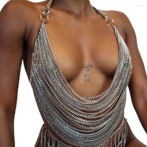 Women's Tanks Women Clothing 2024 Summer Fashion Sexy Backless Neck Hanging Chain Top Sequined Tank Off Shoulder