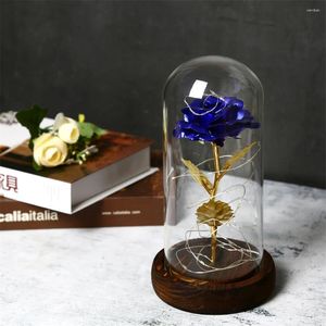 Dekorative Blumen, Zuckerdosen, Glas, Rose, Blume, Hochzeit, LED-Licht, Dekoration, Valentinstag, Geschenk, Sandwich-Beutel, Aufbewahrungsorganisator