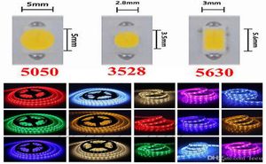 High Birght 5M 5050 3528 5630 LED -remsor Lätt Pure White Red Green RGB Flexibel 5M Roll 300 lysdioder 12V utomhusband4675226