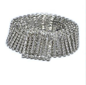 Fashion Luxury Ten Row Bright Full Rhinestone Inlaid Women039s Belt Female Bride Wide Bling Crystal Diamond Waist Chain Belt 206757796