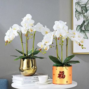 装飾的な花の高品質の3Dプリンティングと白い蝶の蘭の花の接着剤シングル卸売