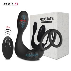 Drahtlose Fernbedienung Prostata-Massagegerät Anal Vibrator Sexspielzeug für Männer Penis Penisringe Verzögerung Ejakulation Butt Plug Männlich Homosexuell 240102