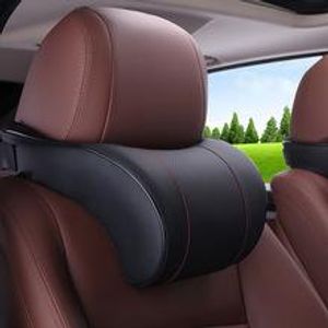 Seat Cushions Car Headrest Waist Leather Neck Pillow Cushion Decoration Supplies Memory Cotton Large Drop Delivery Ot76Z