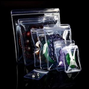 100pcslot Clear PVC Zip Lock Antioxidation Bag Self Seal Reclosabla återanvändbara smycken Lamber Jade Present Craft Storage Pouches 240102