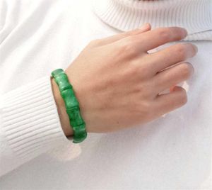 Braccialetti di giada con fascino etnico Braccialetti fatti a mano in bambù con giada verde naturale Braccialetti con smeraldo Uomo Donna Gioielli NataleBCXU326w8631365