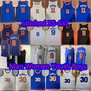 Personalizzato S-6XL Basket 11 Jalen Brunson Jersey 2023-24 New City Stripe 9 RJ Barrett 30 Julius Randle Maglie Camicie sportive traspiranti Blu Bianco Casa lontano