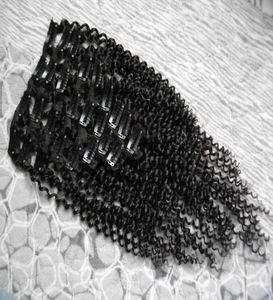 14quot 16quot 18quot 20quot 22quot 24quot kinky curly clip in Human Hair Extensions 4b 4c Brazilian Human Natural Hair5225987