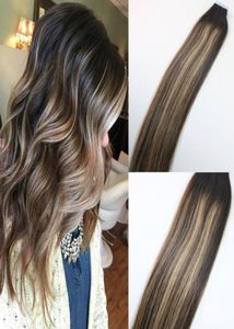 100 gramowy 2327 Blondynka Podświetl się Ombre Hair Balayage Skóra wątwa bezproblemowa Brazylijska Dziewicze Hair Extensions we włosach Exte9515738