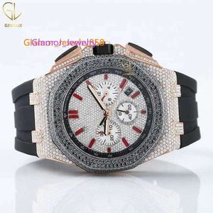 D VVS STUBLED MOISSANITE DIAMONDBUSSDOWN PASS TTER HANDMADE TOP MARK LUMINOUS MEN BÄR EFFSIONAL WRIST WACK Formoissanite Diamond Watch