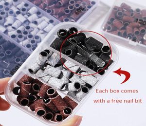 100125pcs Repalceable nail Sanding Bands 80 120 180 Zebra Sand Ring Bit for Manicure Pedicure nails files Drill Machine supply1784956