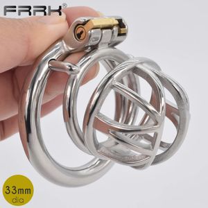 Frrk castidade gaiola kit metal masculino bondage cinto dispositivos de aço pênis anéis galo bloqueio santo bdsm fetiche adulto brinquedos sexuais para homens 240102