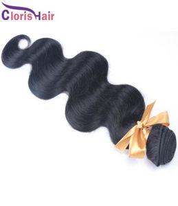 Sample 1 Piece Unprocessed Brazilian Virgin Body Wave Human Hair Extensions Cheap Wavy Brazillian Weave Bundles 100g Natural Black1147965