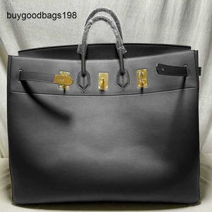 Hac60 Handtasche Handgefertigt 7a Extra große Tragetaschen Geschäftsreise Umhängetaschen Designer Brk Handtaschen 60 cm Hac Kapazität Domineering Herren Leder haben Logo