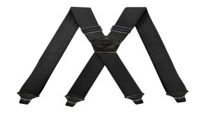 Heavy Duty Work Suspenders for Men 38cm Wide XBack with 4 Plastic Gripper Clasps Adjustable Elastic Trouser Pants BracesBlack 22057908488