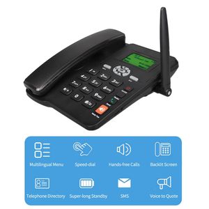 Cordless Phone Desktop Telephone Support GSM 850/900/1800/1900MHZ Dual SIM Card 2G Fixed Wireless Phone with Antenna Radio Clock 240102