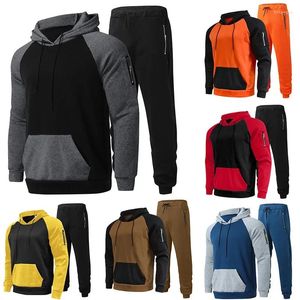 Tracksuits masculinos Mens Sport Define Outono e Inverno Fleece Zipper Sweater Two-Peça Sports Leisure Terno