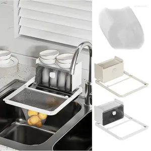 Kitchen Storage Sink Organizer Adjustable Dish Drying Rack Multifunctional Caddy Holder For Sponges Scrubbers Tool