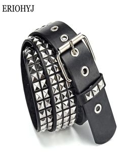 Cintos unissex moda cinto rebite para mulheres homens cravejado punk rock com fivela de pino mulher preto ceinture femme2938398
