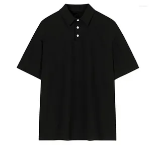 Polos masculinos 2024 cor sólida negócios casual polo manga curta camiseta verão confortável respirável algodão topo