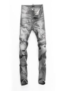 RASGADO JOELHO LAVAGEM SEXY JEANS Clássico Moda Homem Calças Hip Hop Rock Moto Mens Casual Designer Calças Angustiado Skinny 99996986069689