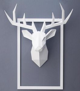 3D Animal Head Wall Hanging Decoration Animal Figurine Living Room Wall Decor Decorative Deer Sculpture Home Interior Decoration 21505885