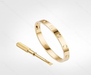 Bracciale a vite Love 50 Bracciali da uomo 4 diamanti Designer Bangle Gioielli di lusso Donna Lega di acciaio al titanio Placcato oro artigianale Gold2199033