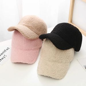 Autumn Winter Baseball Cap Women Artificial Lamb Wool Hats Version Warm Cap Plush Baseball Caps Spring Baseball Cap 231229