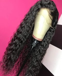 Curly Lace Front Wigs Black Women Baby Hair Long Loose Wave Synthetic Replacement Wig Heat Resistant Fiber 180 High Density Natur3523245