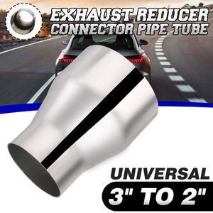 1/2 pces universal 76mm-51mm tubo de conector redutor de escape 3 polegadas-2 polegadas tubo adaptador de silenciador de carro de aço inoxidável