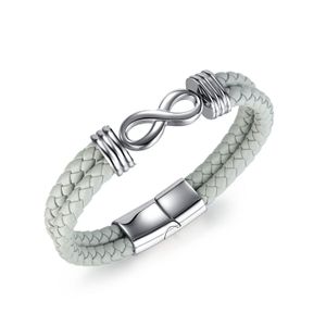 Catena Moda Punk Bracciale in pelle a doppio strato Bracciale con chiusura magnetica infinita in acciaio inossidabile Fascino Donna Uomo Regalo Consegna a goccia Dhrlc