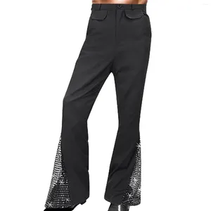 Men's Pants Carnival Mens 70s Boys Classic Casual Retro Sequins Flare Hippie Vintage Disco Party Night Club Costume