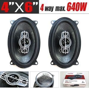 2pcs 4X6 Inch 640W 4-Way Car HIFI Coaxial Speaker Car Door Audio Music Stereo Tweeter Mid-woofer Full Range Frequency Speaker 240102