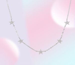 2019クリスマスプレゼントVermeil 925 Sterling Silver Cute Star Choker Charmネックレス