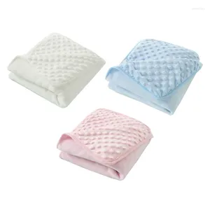 Blankets F19F Soft Minky Baby Receiving Blanket Mink Dotted Double Layer Bedding