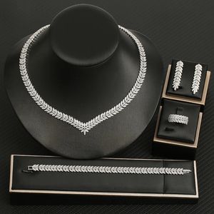 HIBRIDE sale African 4pc Bridal Jewelry Sets Fashion Dubai Necklace Sets For Women Wedding Party Accessories Design N-223 240102