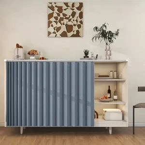 Cortina de cor sólida armário dobrável cozinha porta à prova de poeira anti-óleo fumaça sombra slide cortinas de pano