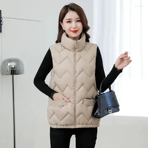 Coletes femininas 2024 para baixo colete de algodão mulheres outono inverno parkas engrossar quente algodão-acolchoado casaco feminino sem mangas puffer